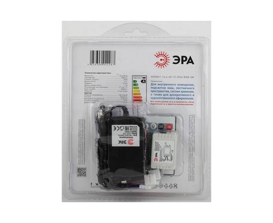 Светодиодная влагозащищенная лента ЭРА 14,4W/m 60LED/m 5050SMD RGB 5M 5050kit-14,4-60-12-IP65-RGB-5m, изображение 5