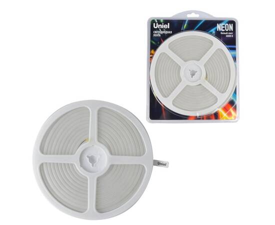 Светодиодная лента Uniel ULS-N01-2835-120LED/m-6mm-IP67-DC12V-9W/m-5M-4000K блистер