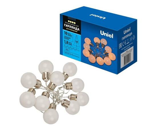 Гирлянда Uniel ULD-S1800-010/STB/3AA WARM WHITE IP20 BULBS