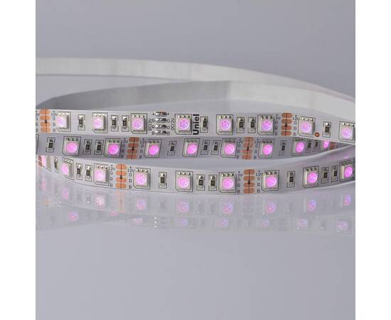 Светодиодная лента Uniel ULS-5050-60LED/m-10mm-IP20-DC24V-14,4W/m-5M-RGB катушка в герметичной упако