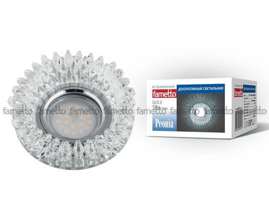 Встраиваемый светильник Fametto Peonia DLS-P113 GU5.3 CHROME/CLEAR