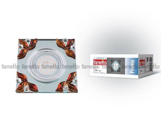 Встраиваемый светильник Fametto Peonia DLS-P109 GU5.3 CHROME/CLEAR+TEA