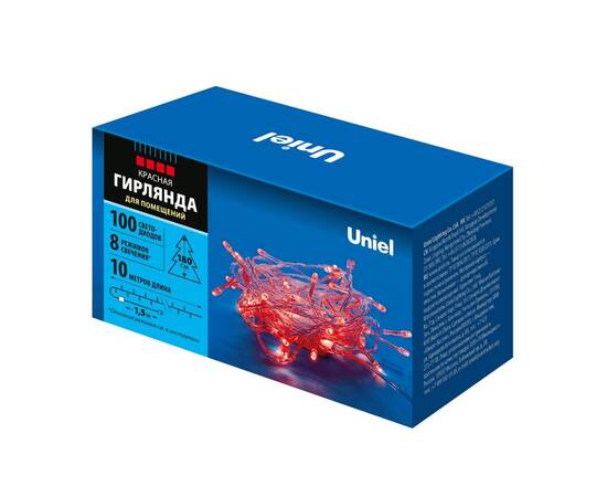 Гирлянда Uniel ULD-S1000-100/DTA RED IP20
