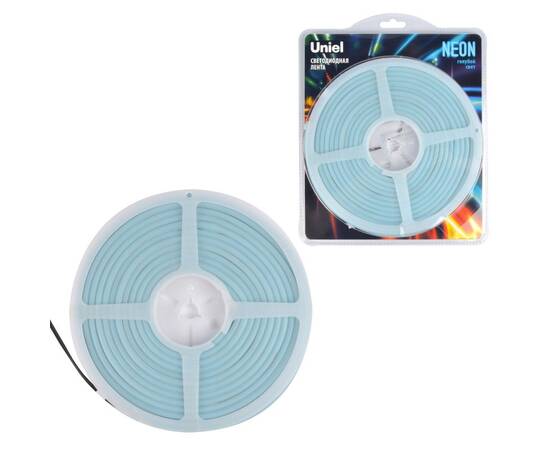 Светодиодная лента Uniel ULS-N01-2835-120LED/m-6mm-IP67-DC12V-9W/m-5M-LIGHTBLUE блистер