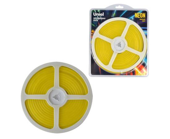 Светодиодная лента Uniel ULS-N01-2835-120LED/m-6mm-IP67-DC12V-9W/m-5M-YELLOW блистер