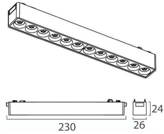 Трековый светодиодный светильник Italline IT09-9010 black 3000K, изображение 4