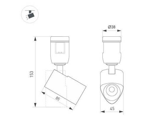 Трековый светодиодный светильник Arlight Art-Apriori-Spot-Turn-R45-8W Day4000 044904 (#акция#), изображение 3