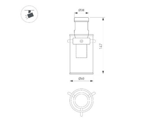 Трековый светодиодный светильник Arlight Art-Apriori-Lantern-C-R60-5W Warm3000 044773 (#акция#), изображение 3