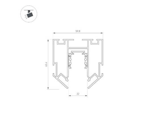 Шинопровод для натяжного потолока Arlight Mag-Orient-Track-2653-STR-G-2000 047570 (#акция#), изображение 2
