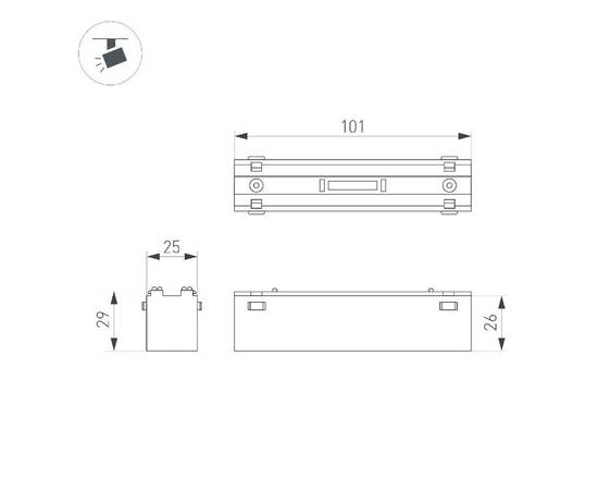Трековый светодиодный светильник Arlight Mag-Vibe-Laser-L101-6W Warm3000 044417 (#акция#), изображение 3