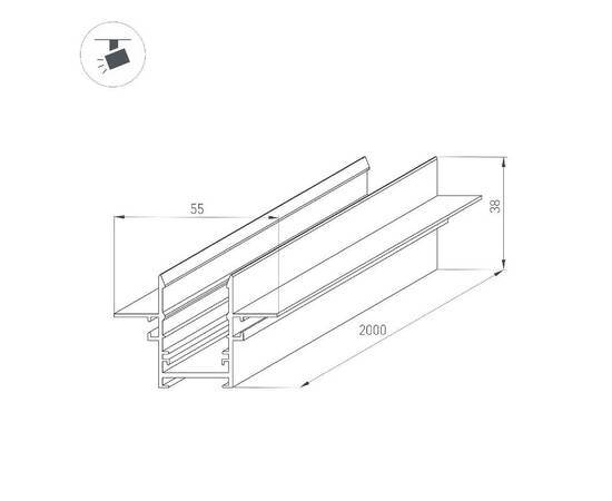 Шинопровод магнитный встраиваемый Arlight Mag-Track-2538-Fdw-2000 046285 (#акция#), изображение 2