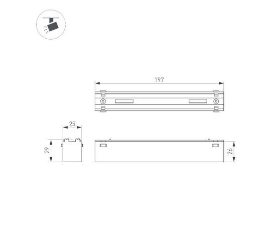Трековый светодиодный светильник Arlight Mag-Vibe-Laser-L197-12W Warm3000 044422 (#акция#), изображение 3