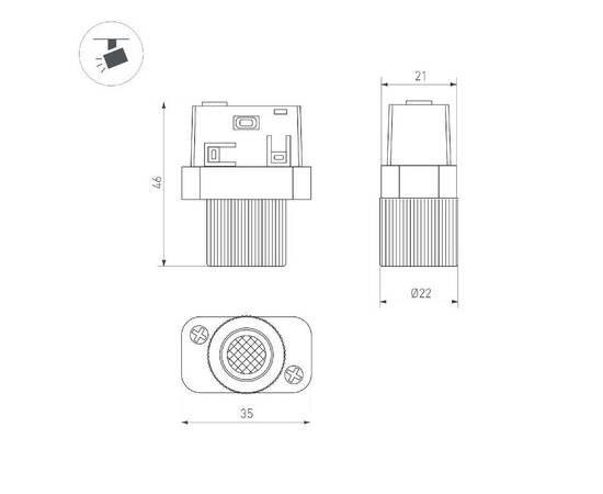 Трековый светодиодный светильник Arlight Mag-Orient-Baby-R22-2W Warm3000 043296 (#акция#), изображение 3