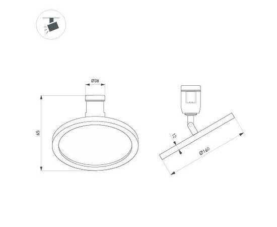 Трековый светодиодный светильник Arlight Art-Apriori-Plato-Turn-R160-12W Day4000 047784 (#акция#), изображение 3