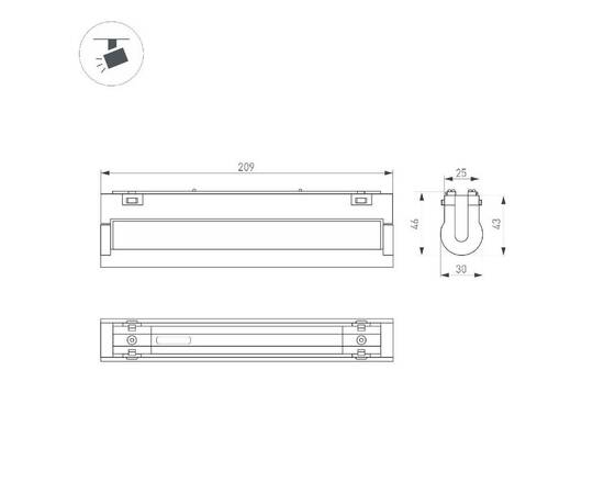 Трековый светодиодный светильник Arlight Mag-Vibe-Laser-Turn-L209-12W Day4000-Mix 044177 (#акция#), изображение 3