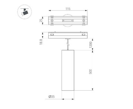 Трековый светодиодный светильник Arlight Mag-Vibe-Spot-Hang-R35-10W Day4000-Mix 045016 (#акция#), изображение 3