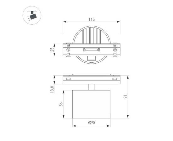Трековый светодиодный светильник Arlight Mag-Vibe-Rondo-R90-10W Warm3000 044474 (#акция#), изображение 3