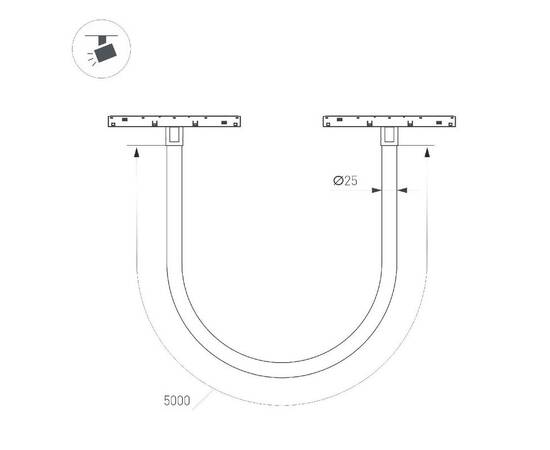 Трековый светодиодный светильник Arlight Mag-Orient-Tube-Elastic-R25-L5000-70W Warm3000 044341 (#акция#), изображение 3