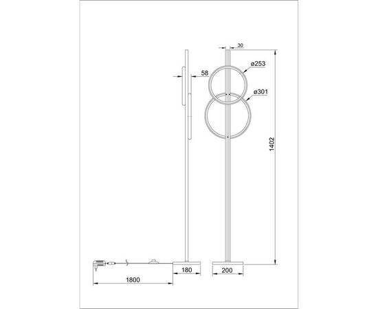 Торшер Arte Lamp Fluido A3913PN-24BK, изображение 2
