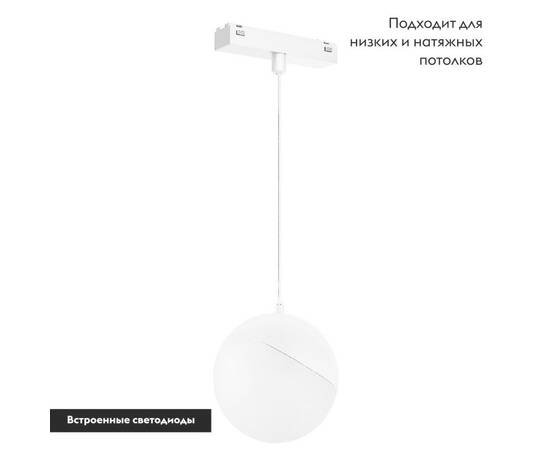 Трековый светодиодный светильник Arlight Mag-Vibe-Emisfero-Hang-R100-6W Warm3000 044456 (#акция#), изображение 2