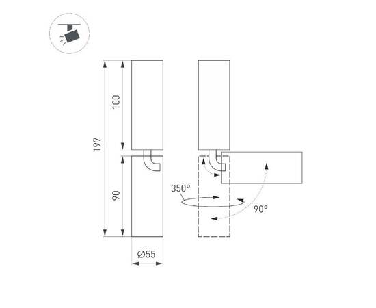 Светодиодный спот Arlight SP-Nuance-Surface-Flap-R35-7W Day4000 049915 (#акция#), изображение 2