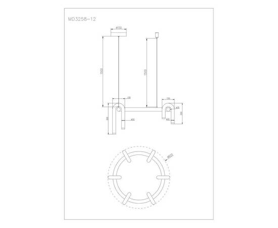 Подвесная светодиодная люстра Arte Lamp Warhol A3258LM-30BK, изображение 2