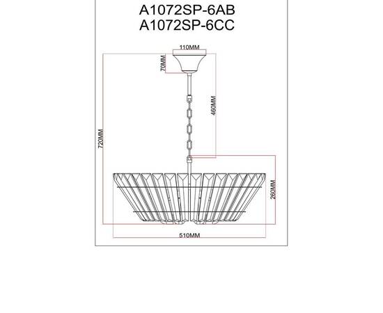 Подвесная люстра Arte Lamp Florizel A1072SP-6CC, изображение 2