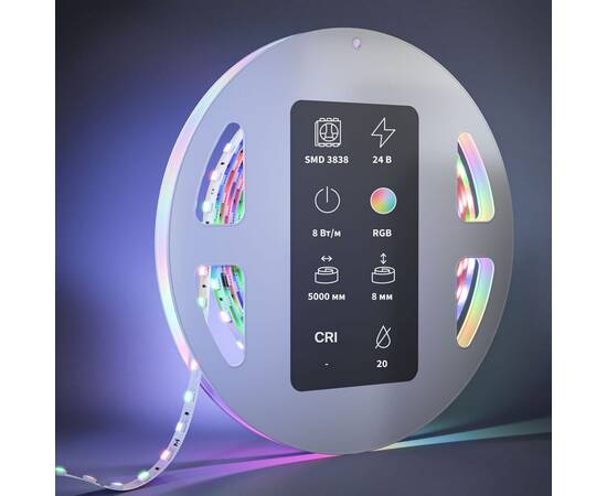 Светодиодная лента 8W/m 80LED/m 3838SMD RGB/RGBW 5M 201130, изображение 3