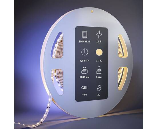 Светодиодная лента Maytoni 9,6W/m 120LED/m 2835SMD теплый белый 5M 201030, изображение 3