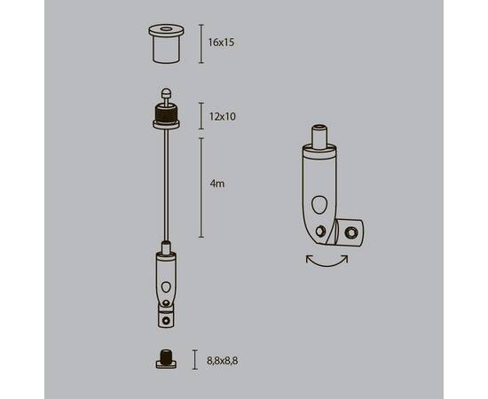 Подвесной комплект для радиусного профиля Maytoni (2 шт) ALM-3535R-P-4M, изображение 2