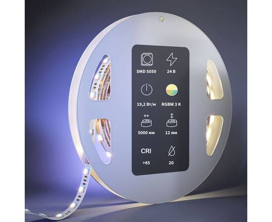 Светодиодная лента Maytoni 19,2W/m 60LED/m 5050SMD теплый белый + RGB 5M 201134, изображение 3