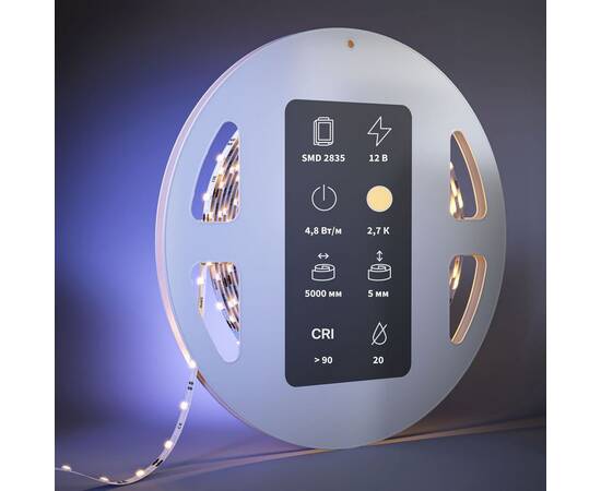 Светодиодная лента Maytoni 4,8W/m 60LED/m 2835SMD теплый белый 5M 201102, изображение 3