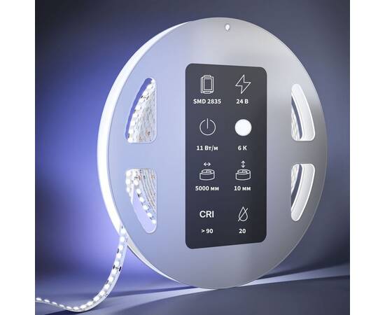 Светодиодная лента Maytoni 11W/m 252LED/m 2835SMD холодный белый 5M 201051, изображение 3