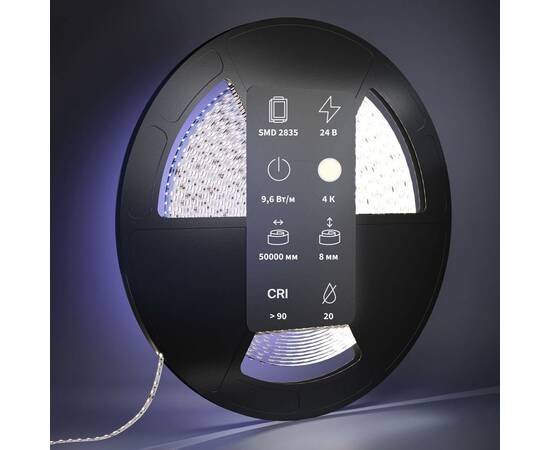 Светодиодная лента Maytoni 9,6W/m 120LED/m 2835SMD дневной белый 50M 201048, изображение 3