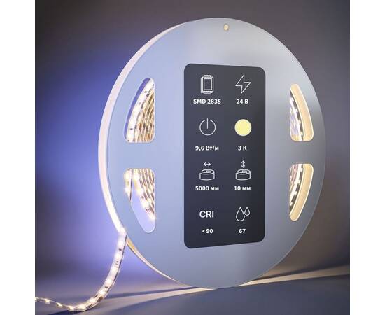 Светодиодная влагозащищенная лента Maytoni 9,6W/m 120LED/m 2835SMD теплый белый 5M 201045, изображение 3