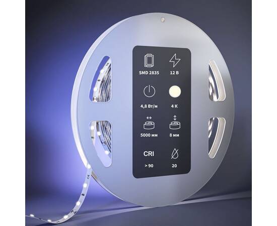 Светодиодная лента Maytoni 4,8W/m 60LED/m 2835SMD дневной белый 5M 201003, изображение 3