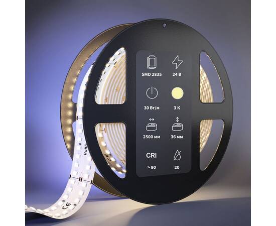 Светодиодная лента Maytoni 30W/m 280LED/m 2835SMD теплый белый 2,5M 201117, изображение 3