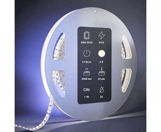Светодиодная лента Maytoni 17W/m 168LED/m 2835SMD дневной белый 5M 201059, изображение 3
