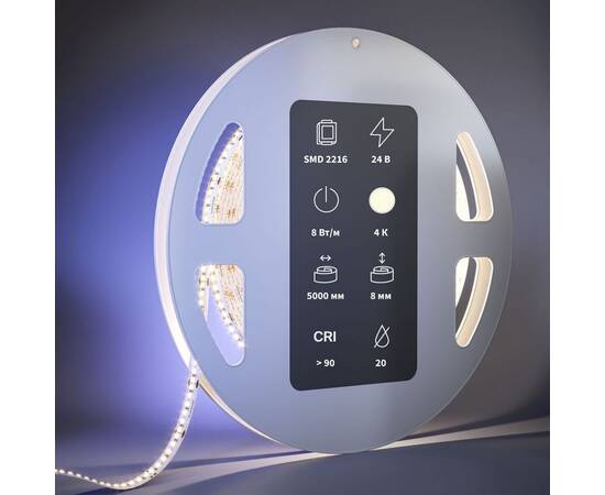 Светодиодная лента Maytoni 8W/m 300LED/m 2216SMD дневной белый 5M 201062, изображение 3