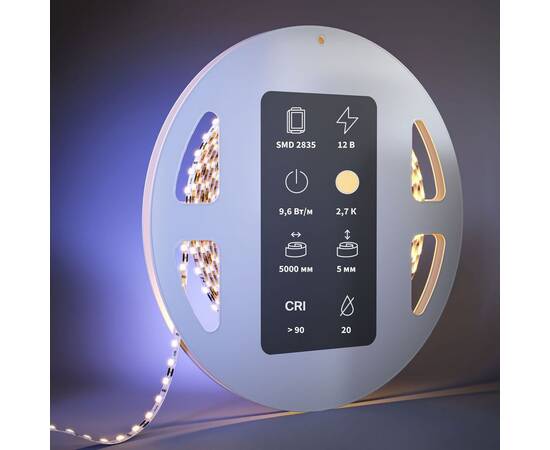Светодиодная лента Maytoni 9,6W/m 120LED/m 2835SMD теплый белый 5M 201105, изображение 3
