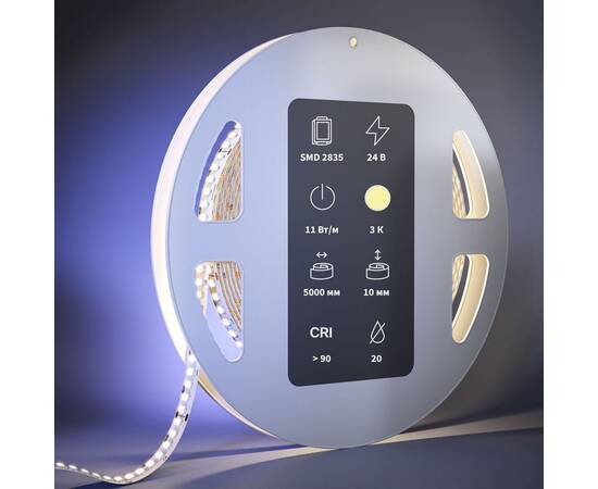 Светодиодная лента Maytoni 11W/m 252LED/m 2835SMD теплый белый 5M 201049, изображение 3
