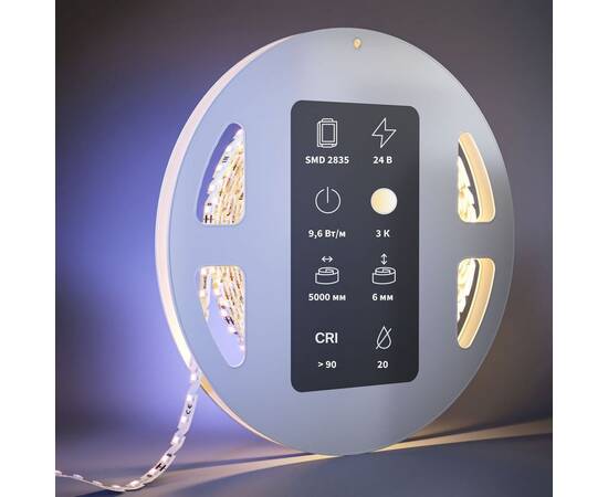 Светодиодная лента Maytoni 9,6W/m 120LED/m 2835SMD теплый белый 5M 201137, изображение 3