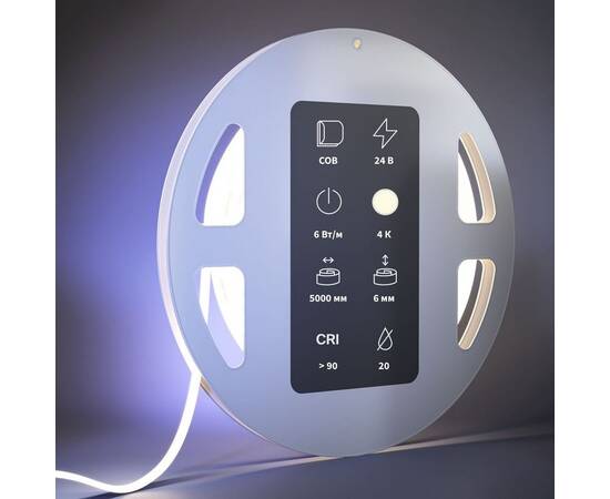 Светодиодная лента Maytoni 6W/m 480LED/m COB дневной белый 5M 201068, изображение 3