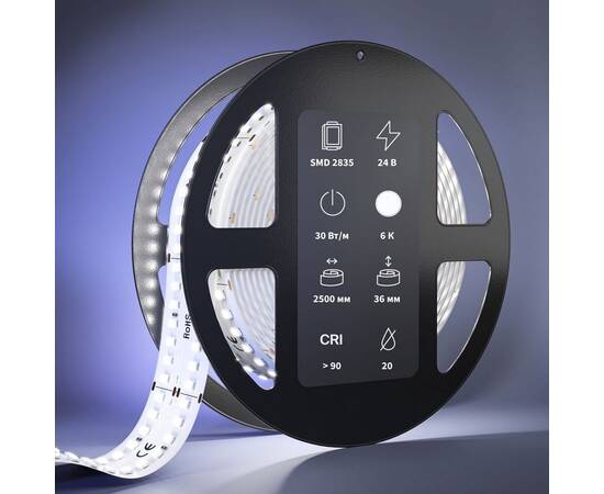 Светодиодная лента Maytoni 30W/m 280LED/m 2835SMD холодный белый 2,5M 201119, изображение 3