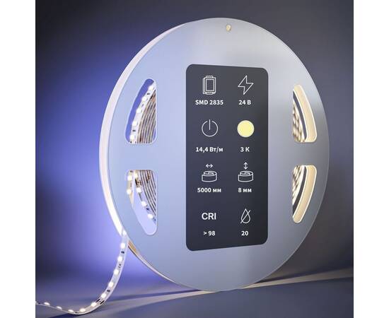 Светодиодная лента Maytoni 14,4W/m 120LED/m 2835SMD теплый белый 5M 201088, изображение 3