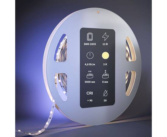 Светодиодная лента Maytoni 4,8W/m 60LED/m 2835SMD теплый белый 5M 201002, изображение 3