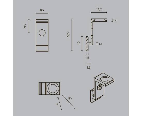 Комплект креплений для радиусного профиля Maytoni (2 шт) ALM-3535R-1MT, изображение 2