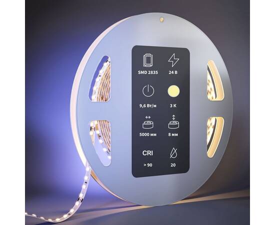 Светодиодная лента Maytoni 9,6W/m 128LED/m 2835SMD теплый белый 5M 201097, изображение 3