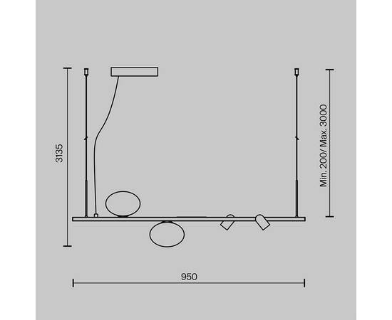 Подвесная люстра Maytoni Inversio MOD350PL-02BBS (#акция#), изображение 6