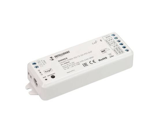 INTELLIGENT ARLIGHT Диммер SMART-PWM-102-72-SH-PD-SUF (12-36V, 2x5A, TUYA BLE, 2.4G) (IARL, IP20 Пла